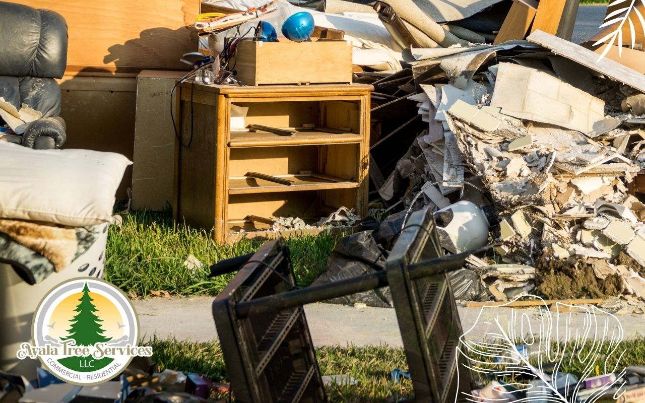 Removing household furniture and debris from your yard.