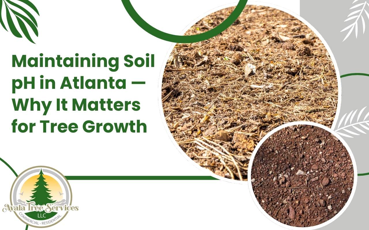 Testing soil pH near a mature tree in Atlanta GA