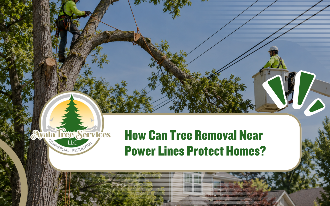 Tree removal near power lines for safer residential property
