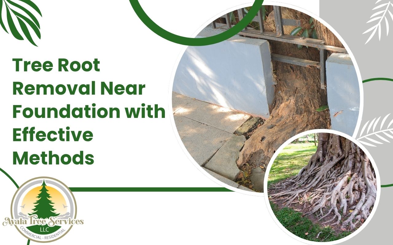 Tree roots growing close to a house foundation