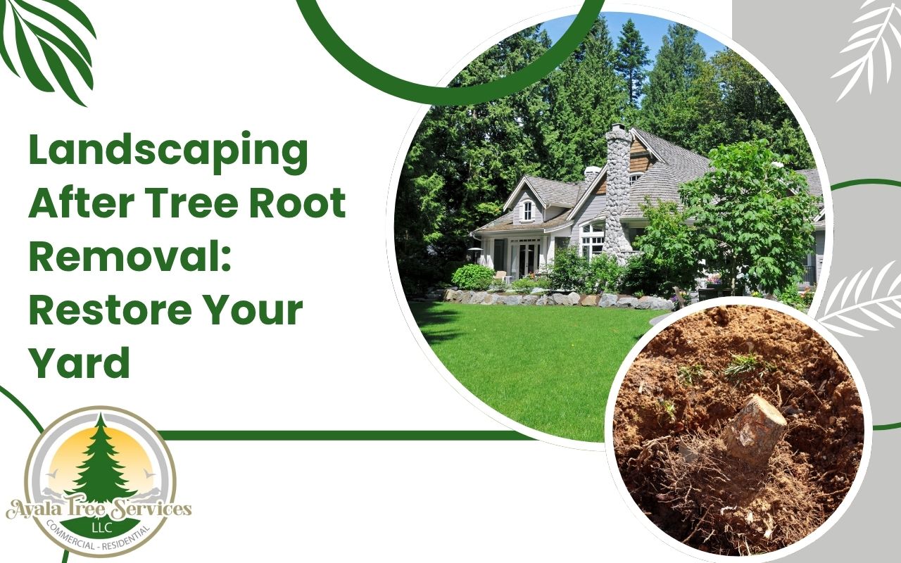 Patch of soil after tree root removal with visible gaps and uneven ground