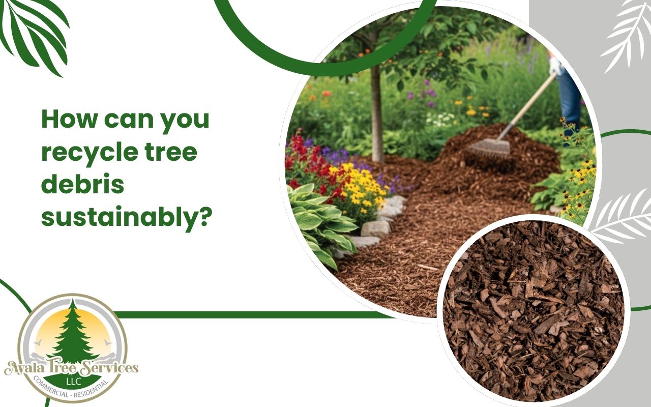 Eco-friendly ways to recycle tree debris as fresh mulch in a home garden