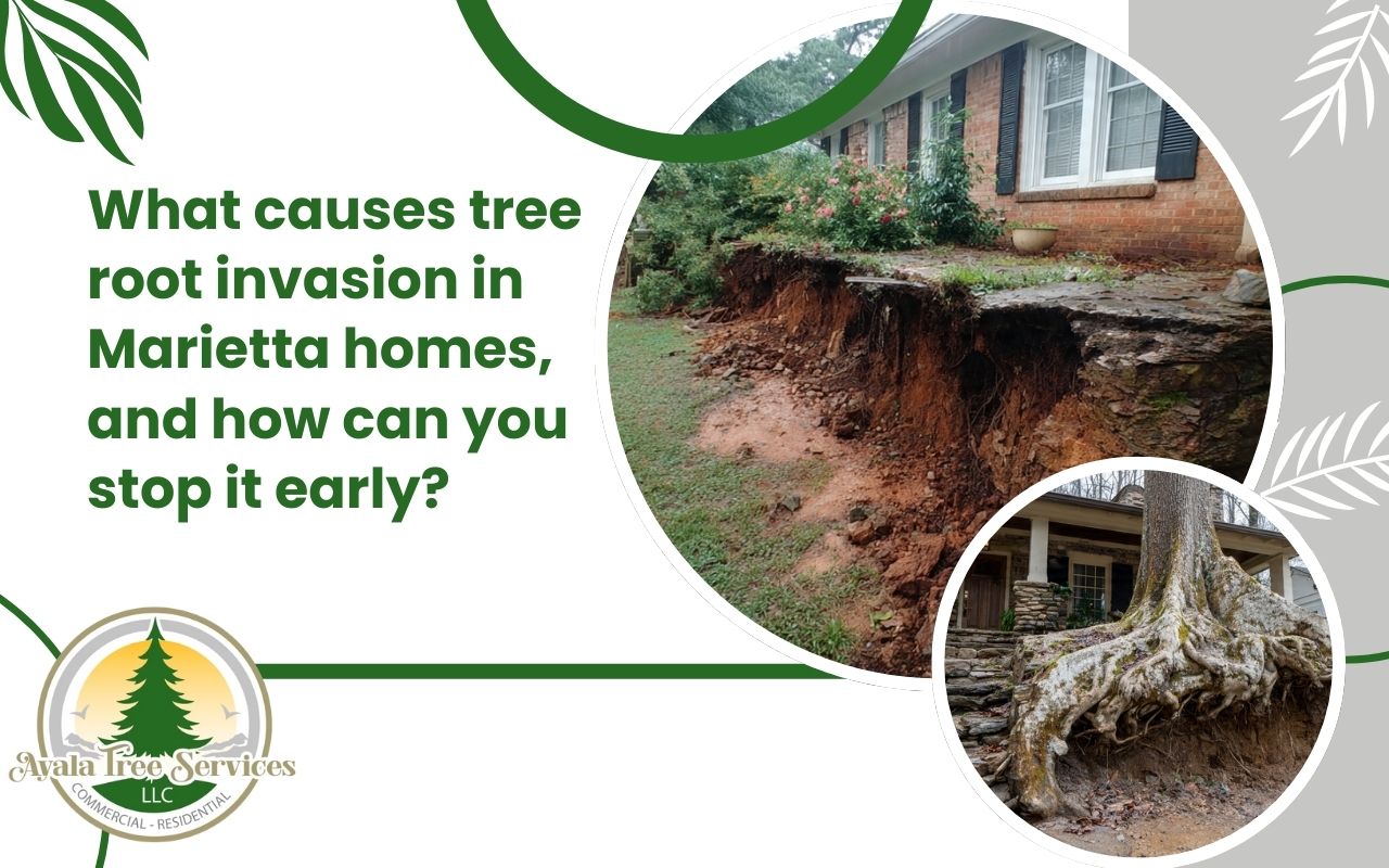 Tree root invasion in Marietta homes near a foundation