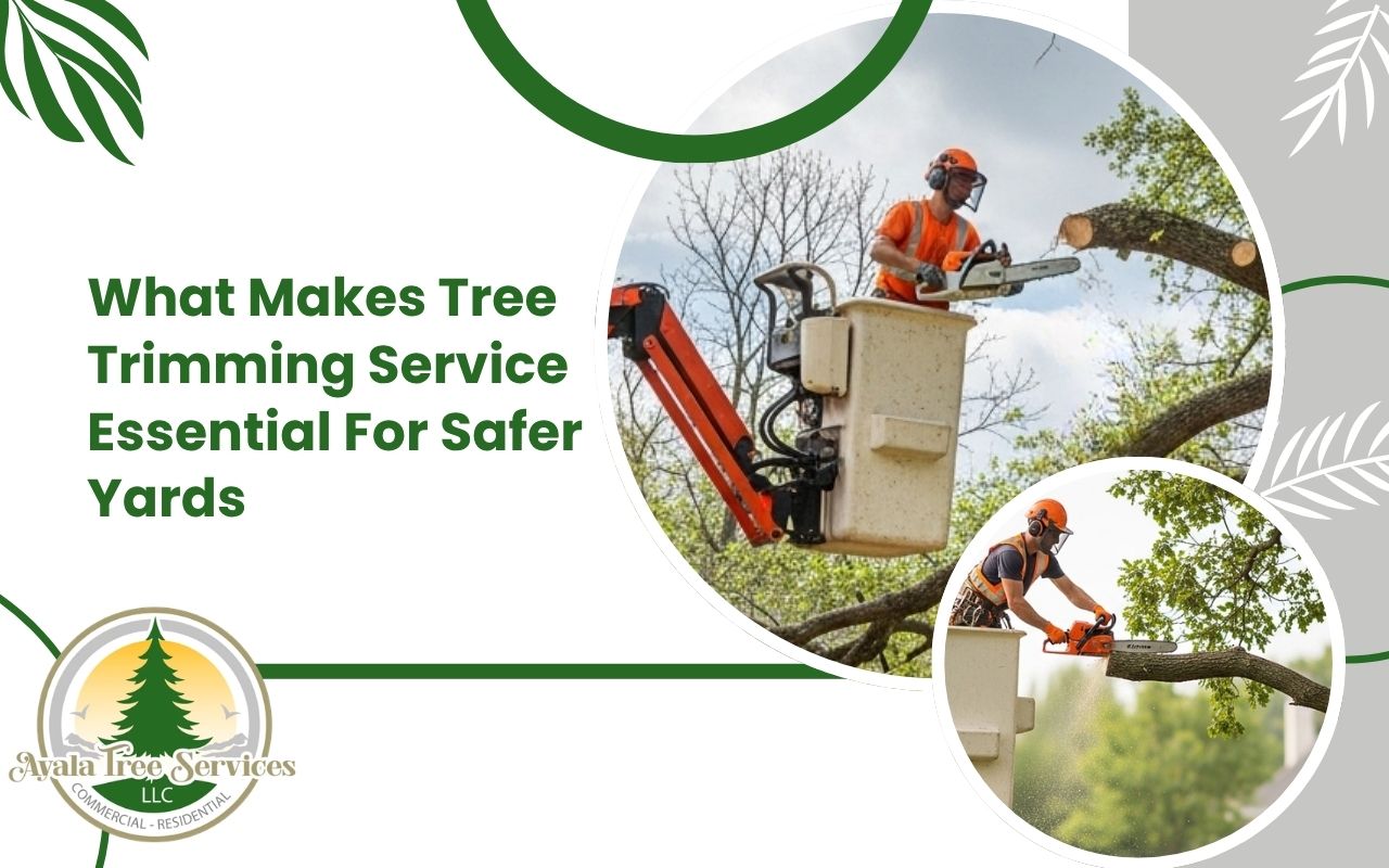 tree trimming service clearing low branches for a safer yard