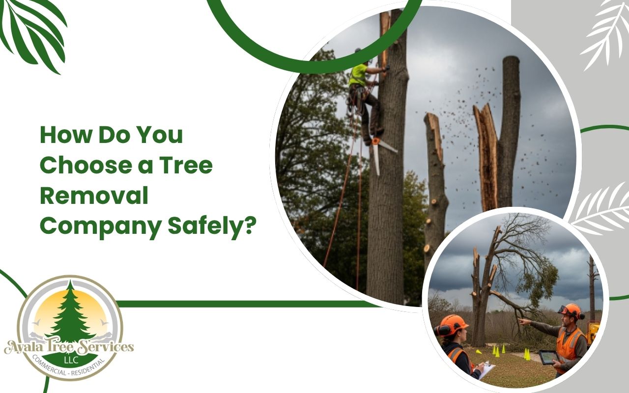 tree removal company inspecting hazardous trees before storm prep