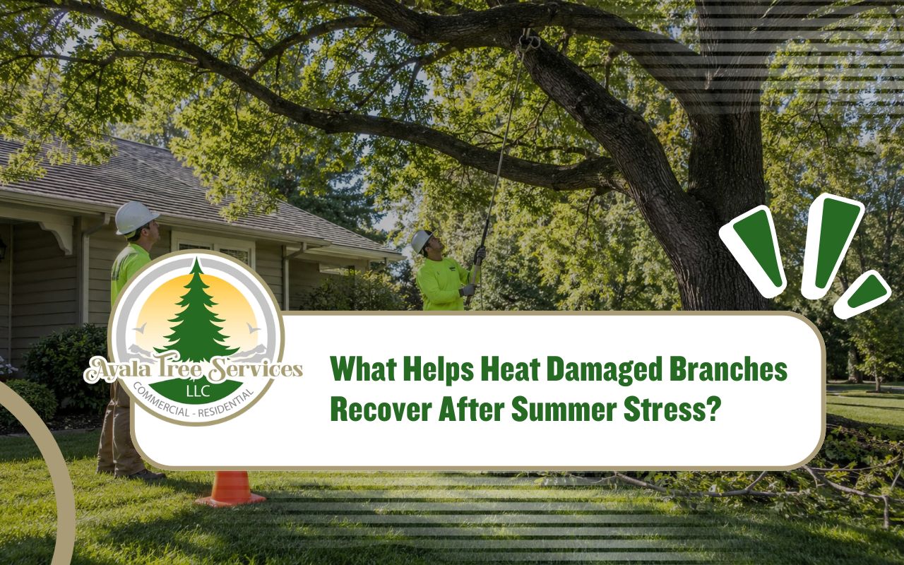 Pruning heat damaged branches to support safer tree recovery