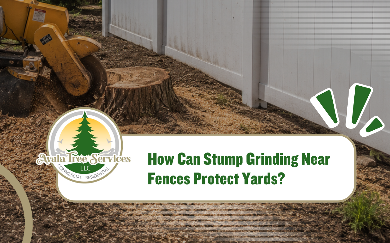 stump grinding near fences for a safer and clearer yard